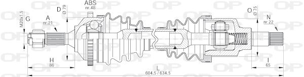 OPEN PARTS Piedziņas vārpsta DRS6177.00